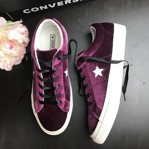 converse one star platform black velvet